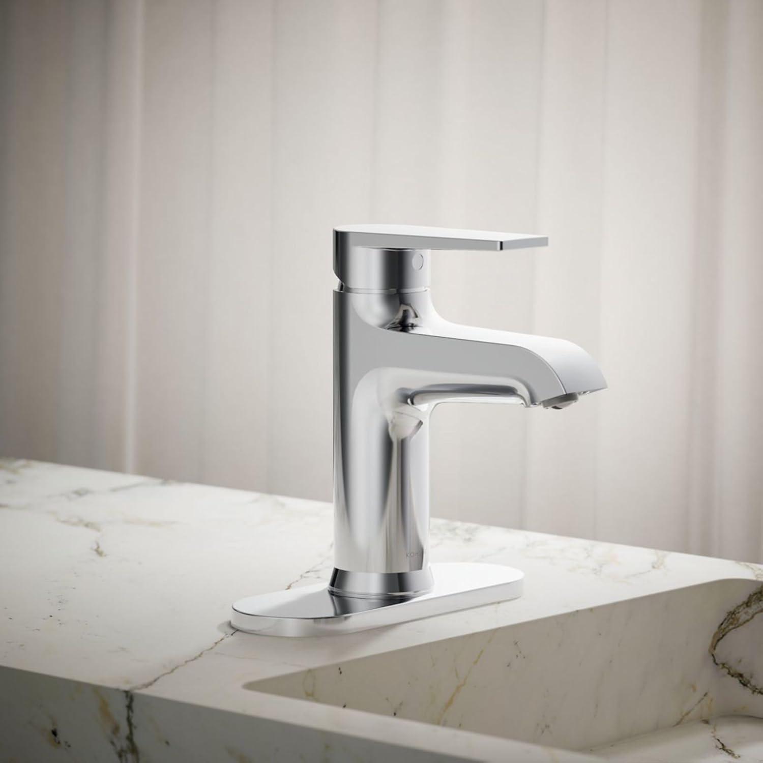 Hint Single-Handle Bathroom Sink Faucet with Escutcheon and Pop-Up Drain, 1.2 GPM