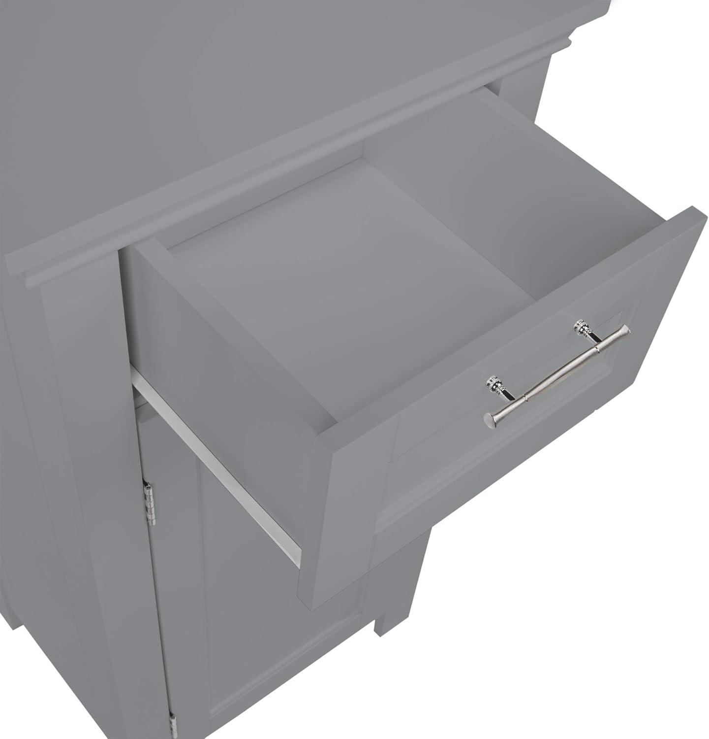 RiverRidge Somerset Single Door Bathroom and Laundry Storage Cabinet with Drawer and Adjustable Shelf - Gray