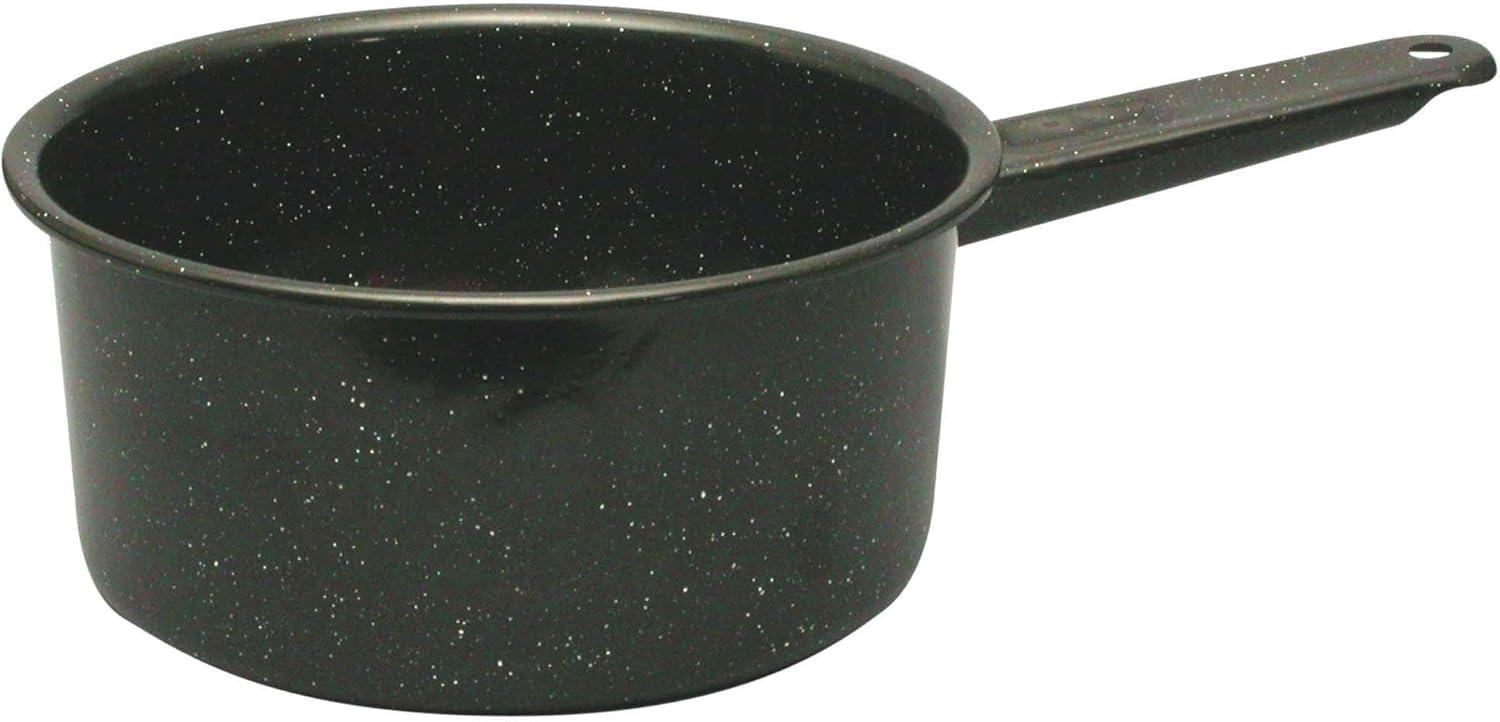 Speckled Black 2-Quart Cast Iron Saucepan with Porcelain Coating