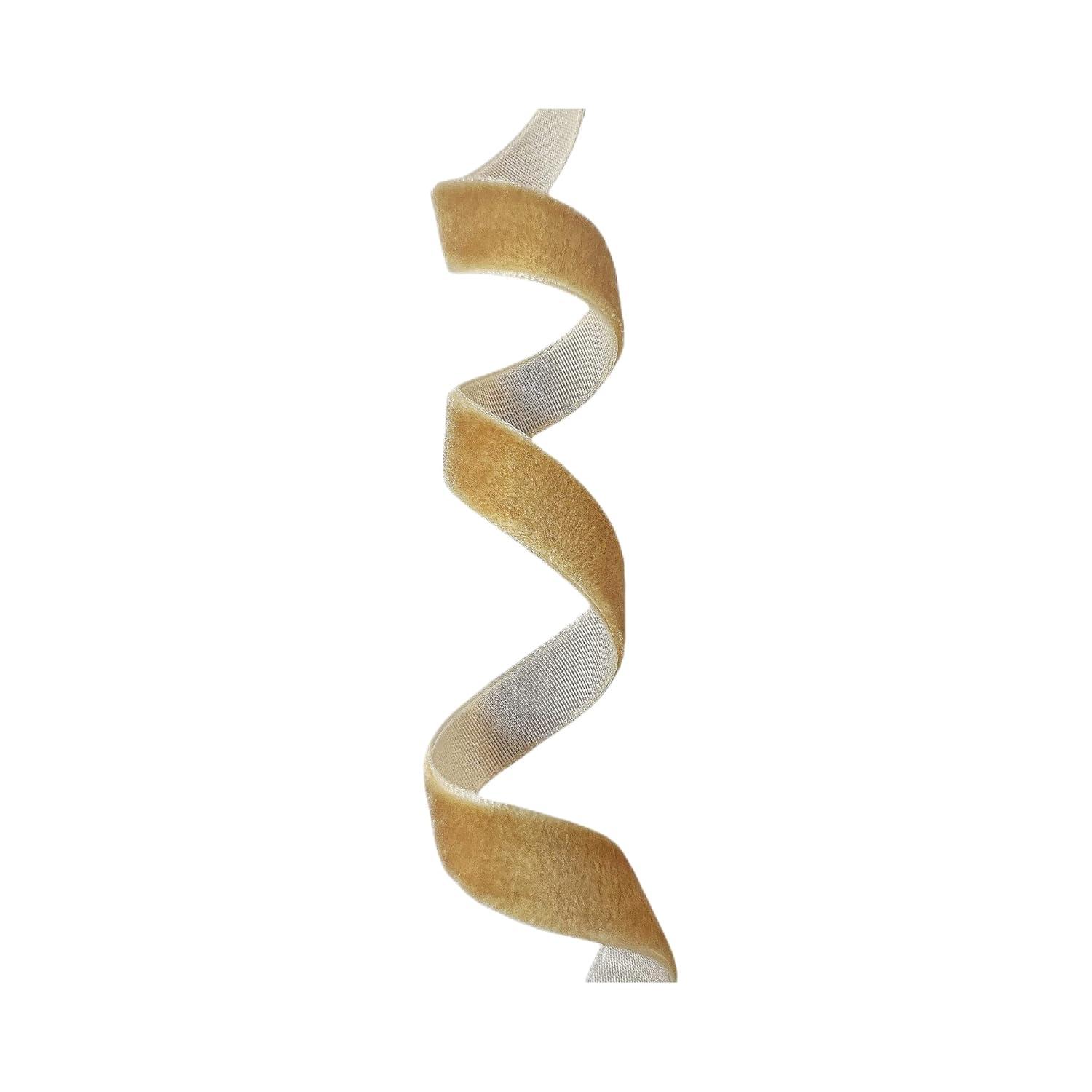 Vintage Khaki Velvet Ribbon, 3/8 Inch X 25Yd