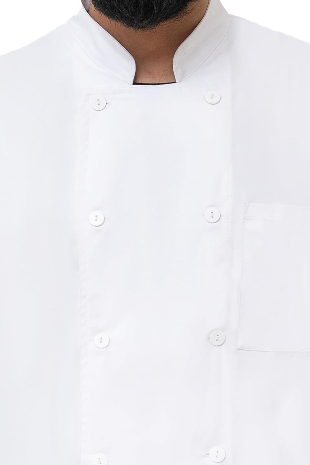 Men's White Short Sleeve Button Chef Coat