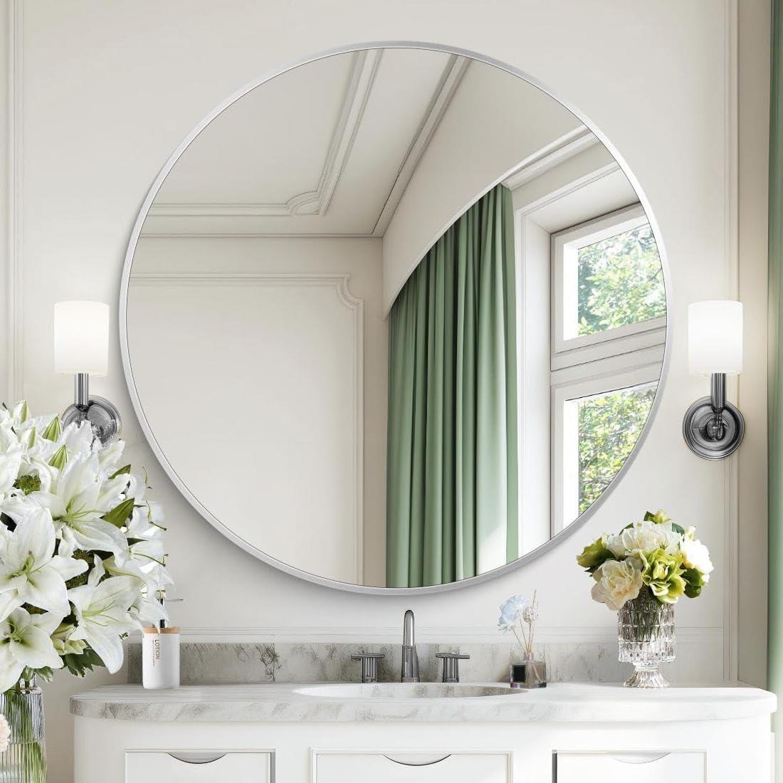Sabine Metal Round Wall Mirror