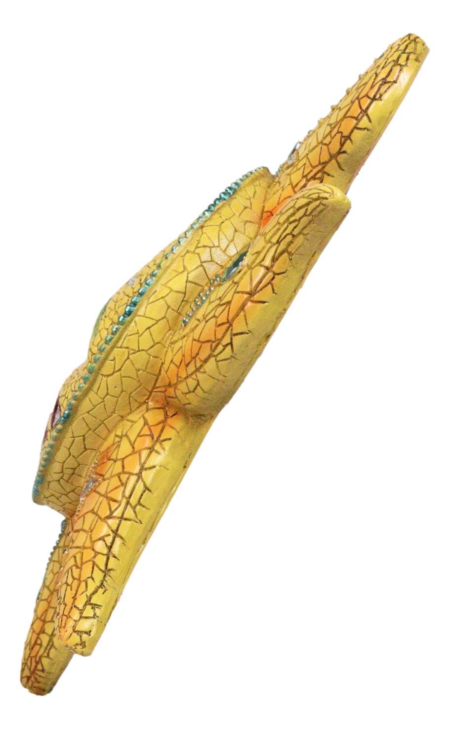 Ebros Cara de Mosaico Naranja Sol con Luna de Mosaico Amarillo, Decoración de Placa de Pared de 13"H