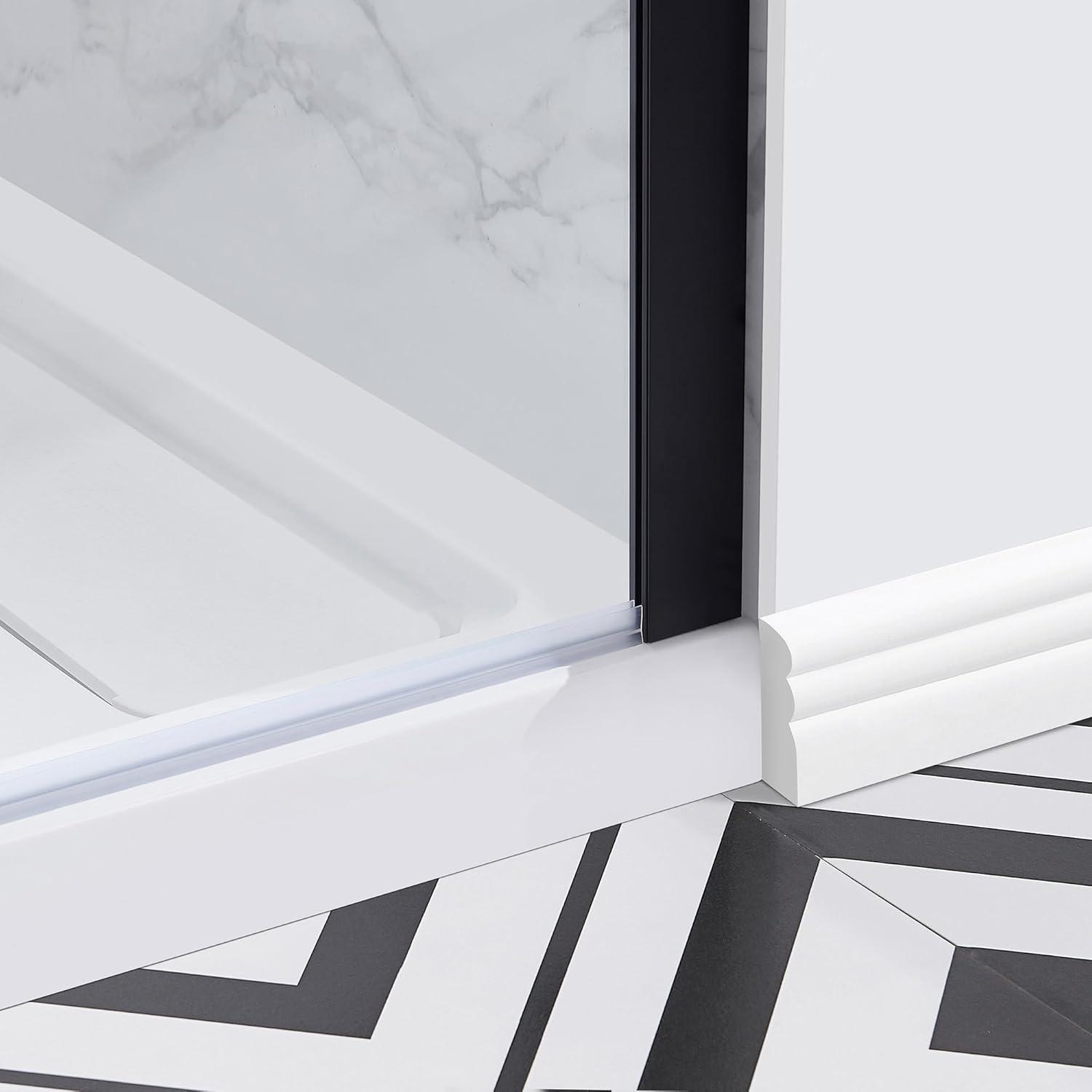 OVE Decors Bel Soft Close Black 72-in x 78.75-in Frameless Sliding Soft Close Shower Door