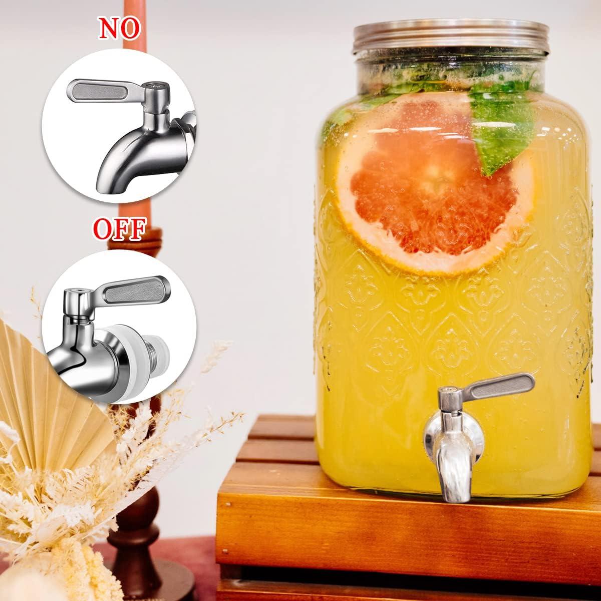 Polished Stainless Steel Beverage Dispenser Replacement Spigot Set