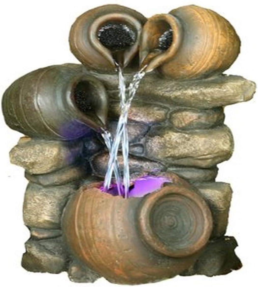 Hi-Line Gift Ltd. 3 Jugs Pour Into One With RGB LED Lights Fountain