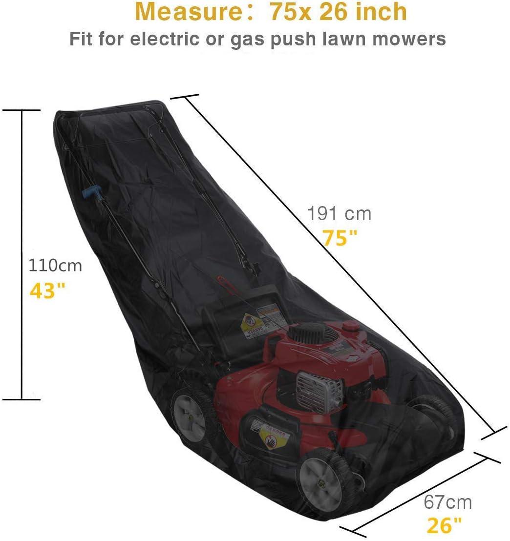 Lawn Mower Cover, Waterproof Heavy Duty Push Mower Covers Outdoor, Dust UV Protection,  Lawn Mower Cover with Drawstring & Cover Storage Bag for Universal Fit