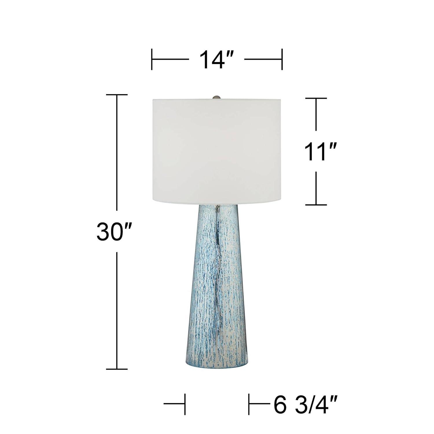 360 Lighting Marcus Modern Table Lamp 30" Tall Mercury Glass Column Shape White Drum Shade for Bedroom Living Room Bedside Nightstand Office Kids Home