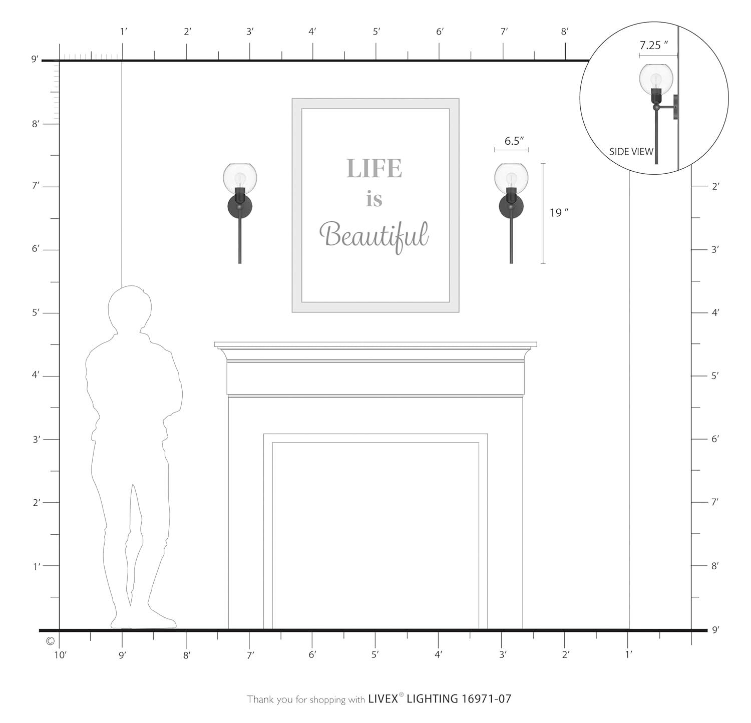 Livex Lighting Downtown 1 - Light Sconce in  Bronze/Antique Brass