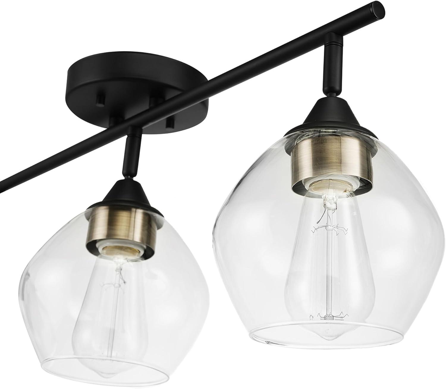 Globe Electric 5.9" 3 Light Matte Black Pendant Head Fixed Track Lighting Set