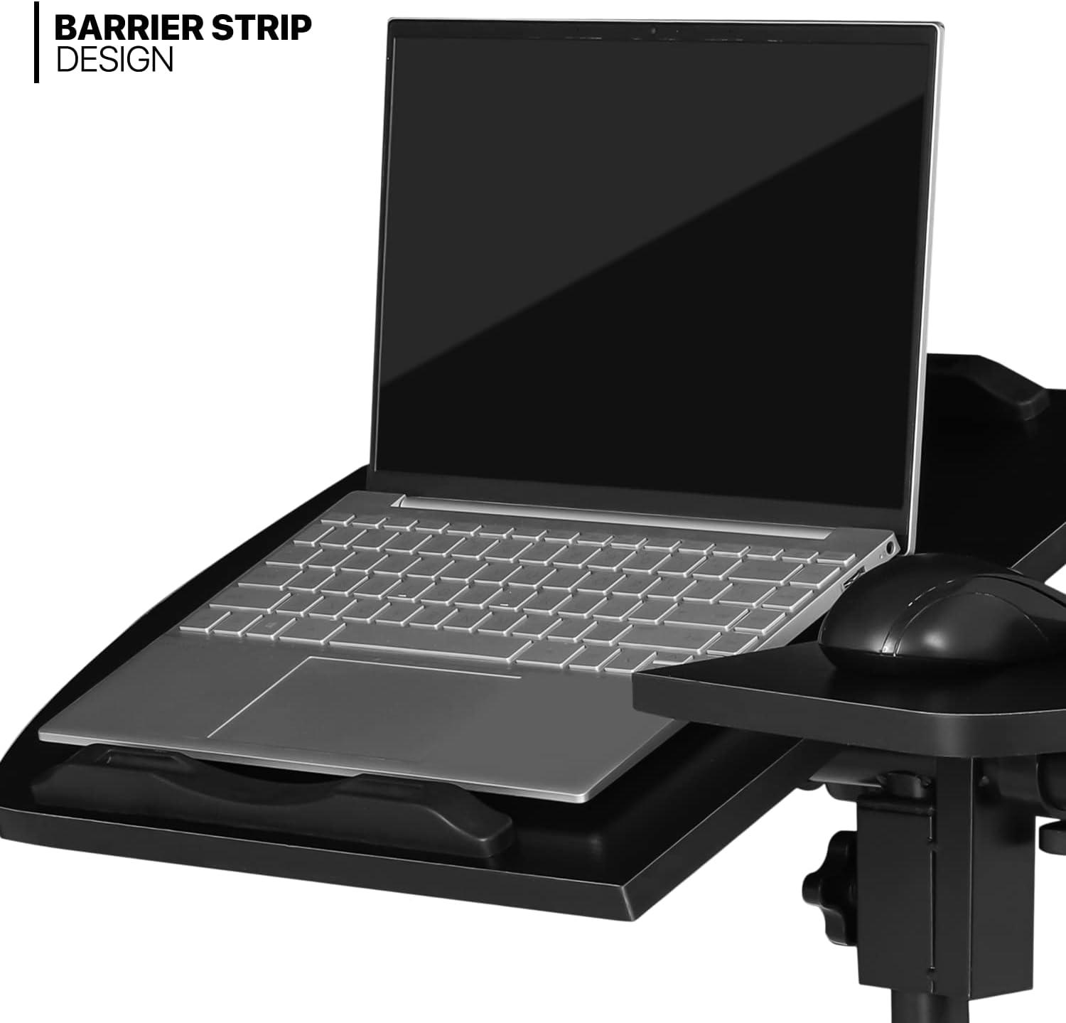 MoNiBloom Mobile Lifting Computer Desk, Multifunctional Standing Table, Laptop Cart with Mouse Pad for Small Spaces, Black