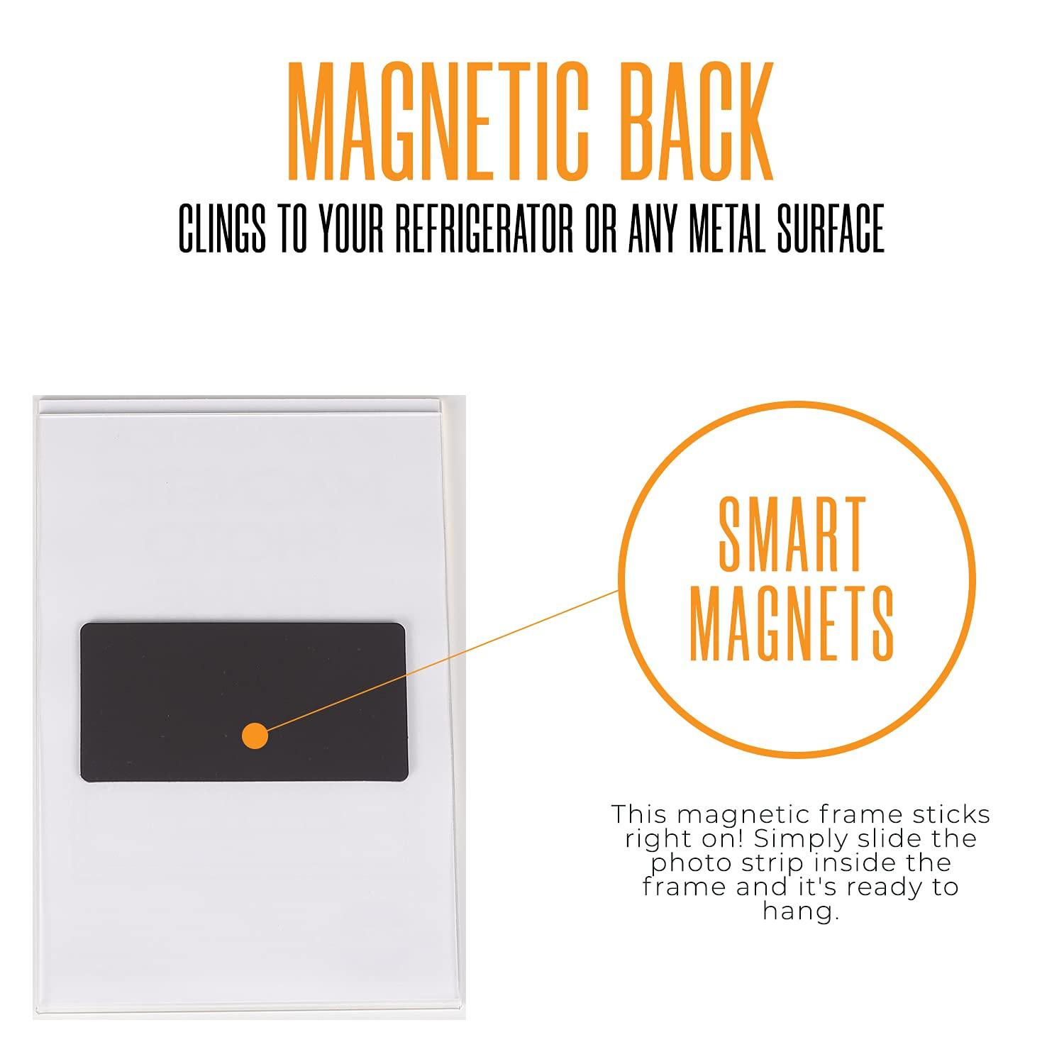 Photo Booth Nook | Magnetic Photo Frames for Refrigerator 4x6 (12 Count) | Clear Acrylic Picture frames 4x6 | Vertical Orientation