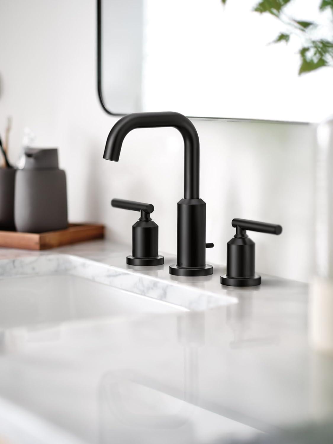 Moen MOEN T6222BL CIA MATTE BLACK TWO-HANDLE HIGH ARC BATHROOM FAUCET T6222BL-1