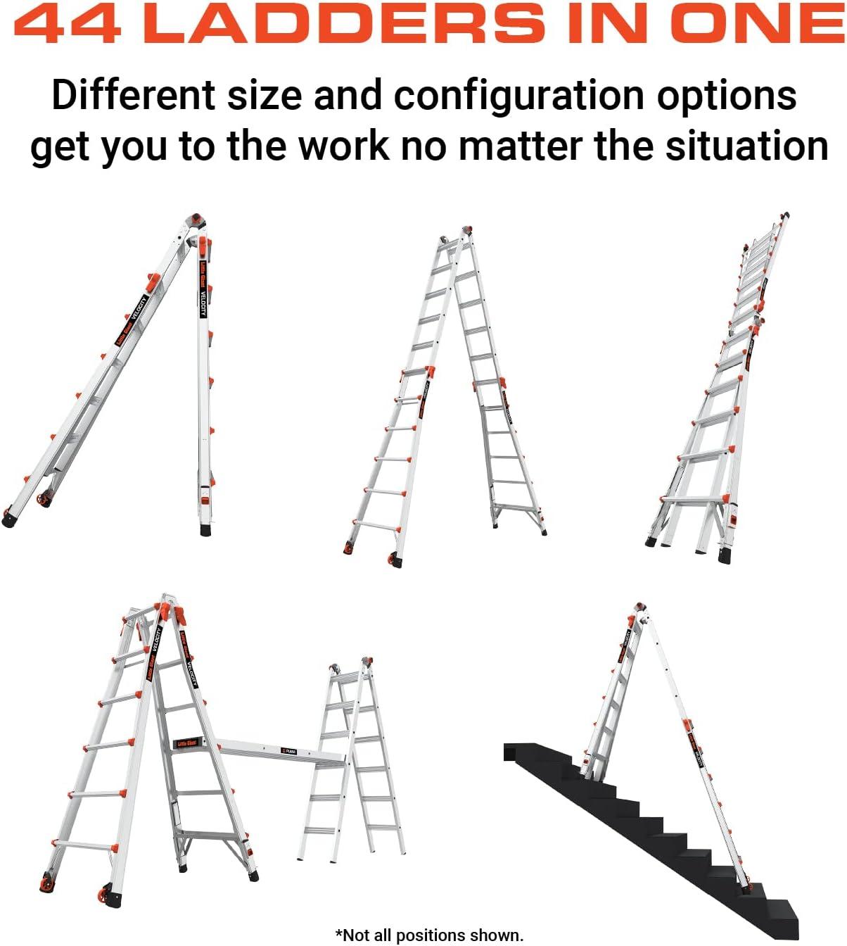 26 ft Aluminum Multi-Position Ladder with Wheels and Ratchet Levelers