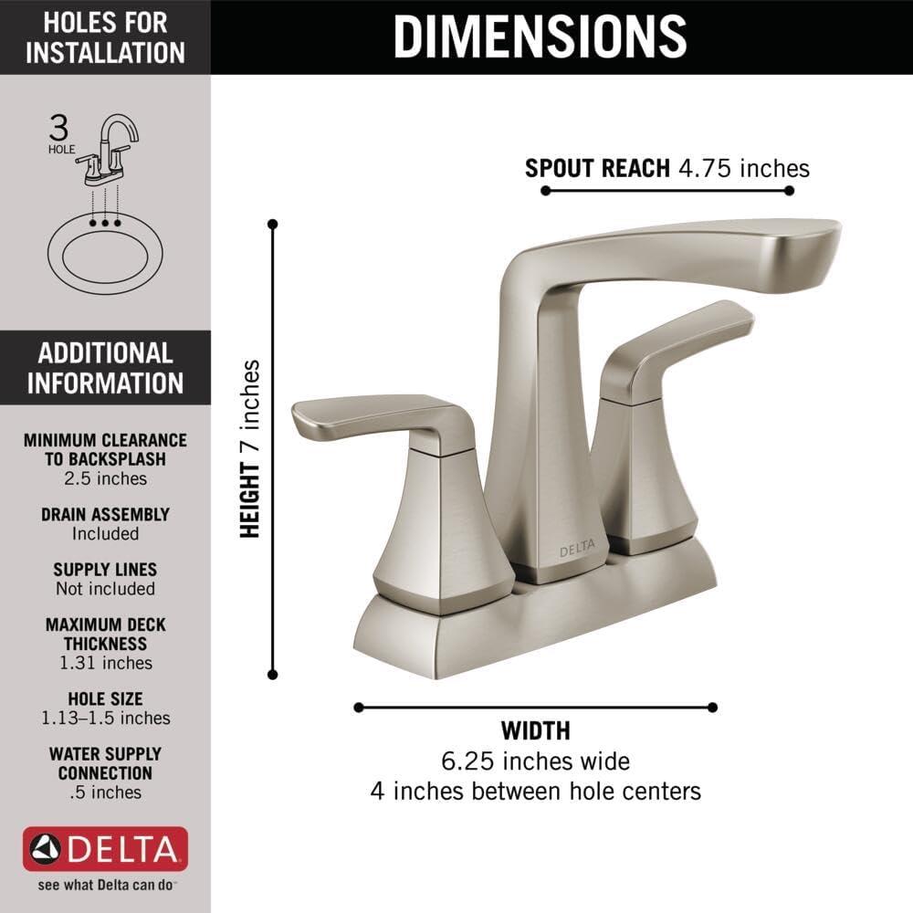 Vesna Centerset Bathroom Faucet with Drain Assembly