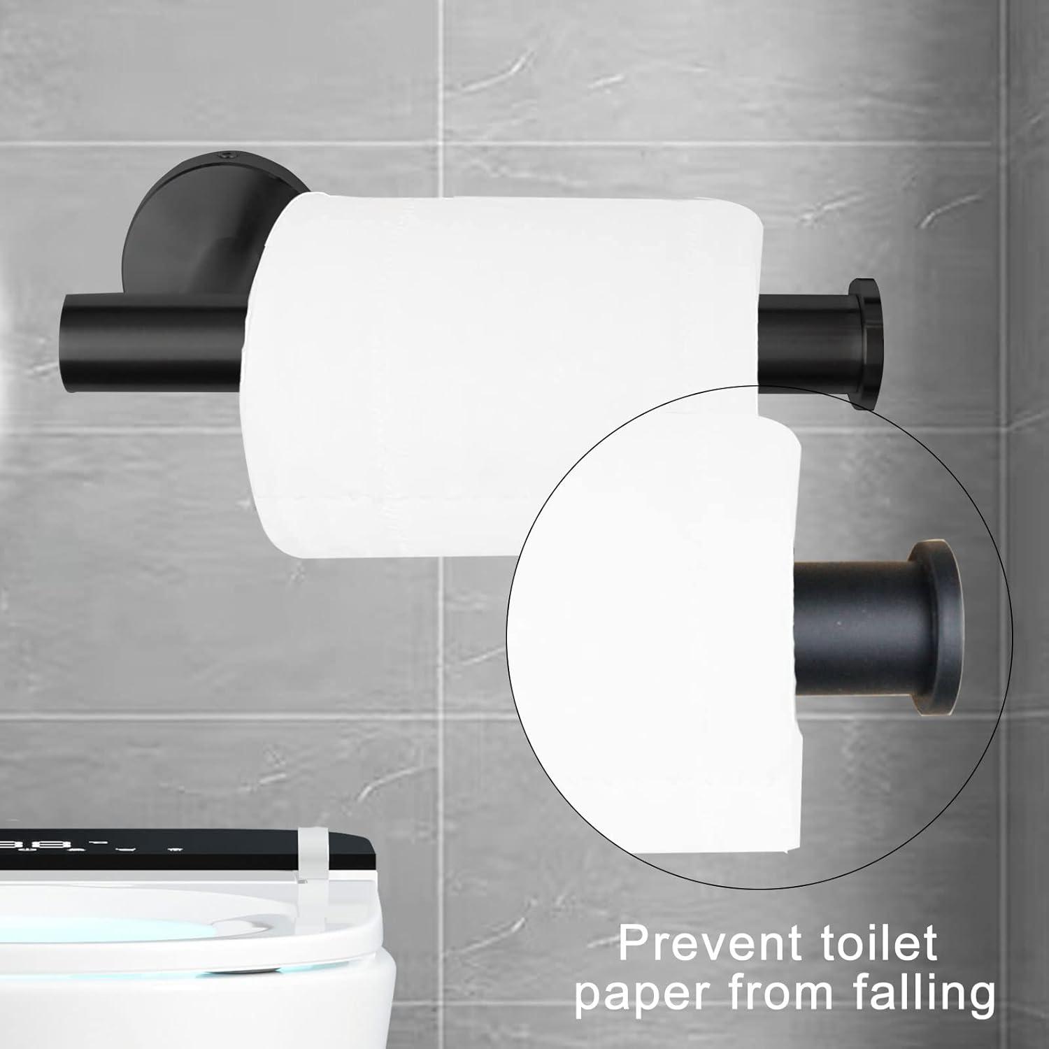 Matte Black Toilet Paper Holder,Bathroom Tissue Holder Paper Roll,SUS304 Stainless Steel Toilet Roll Holder for Bathroom, Kitchen, Washroom Wall Mount