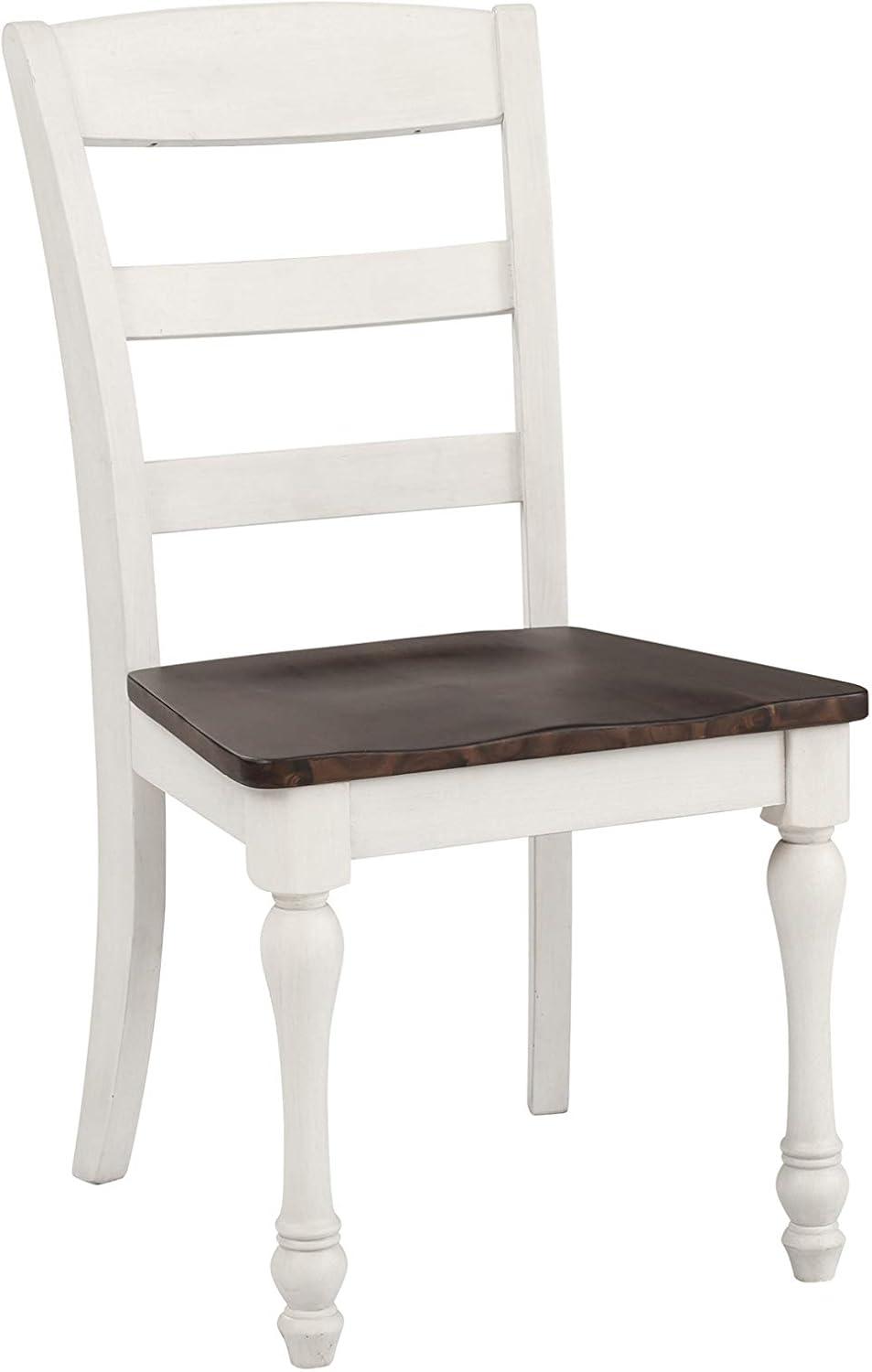 Madelyn High Ladderback White Wood Side Chair