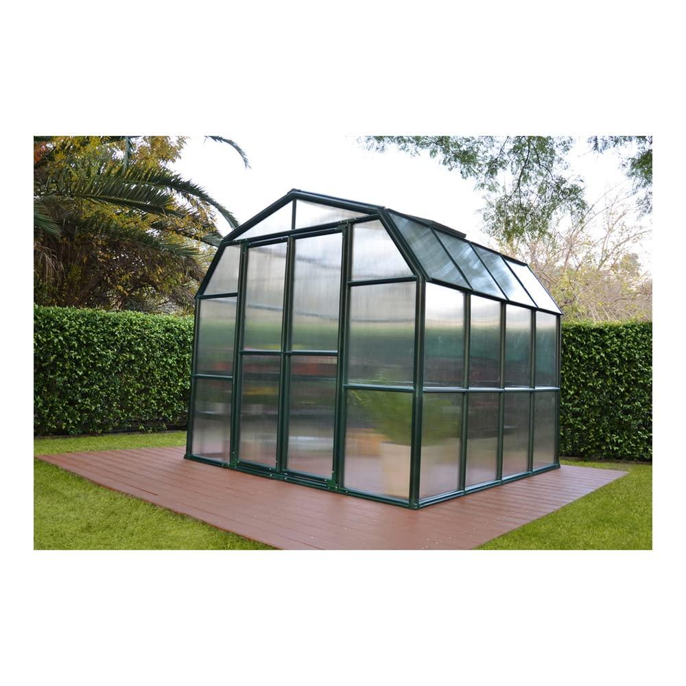 Palram - Canopia Grand Gardener 8' x 16' Clear Walk-In Greenhouse - Green - with 3 Roof Vents