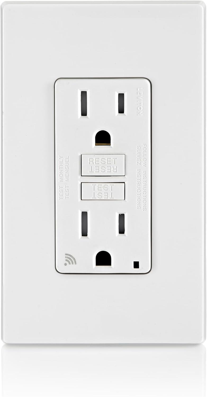 15 Amp SmartlockPro Wi-Fi Certified Smart GFCI Outlet, White D2GF1-KW