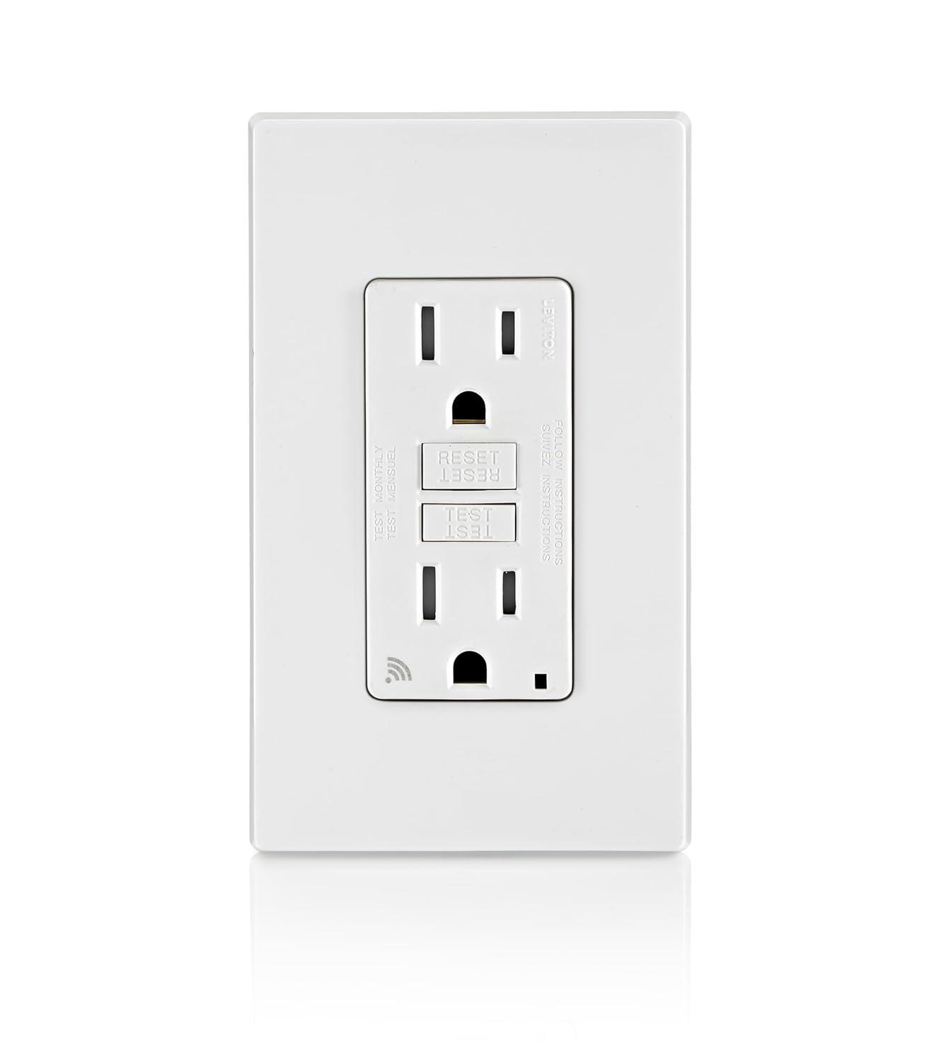 15 Amp SmartlockPro Wi-Fi Certified Smart GFCI Outlet, White D2GF1-KW