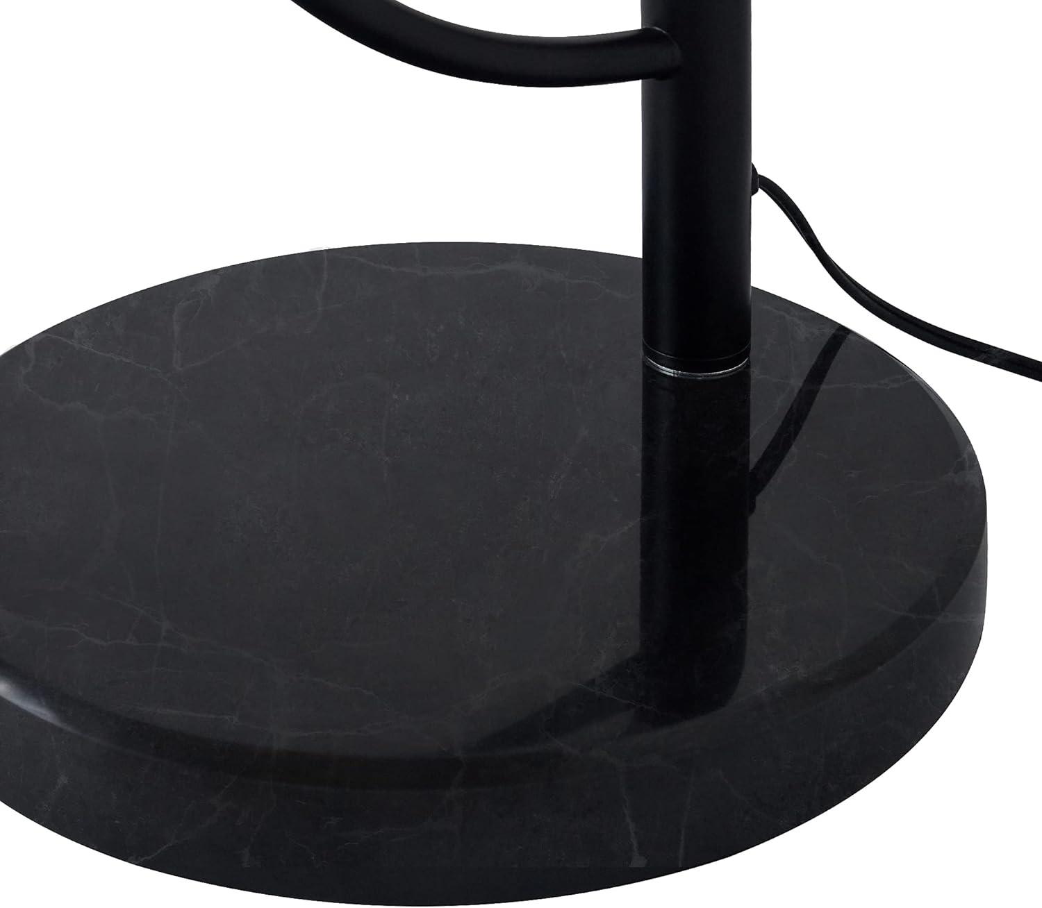 Teamson Home Floor Lamp USB Port & Wooden Table Black Modern Lighting VN-L00071B