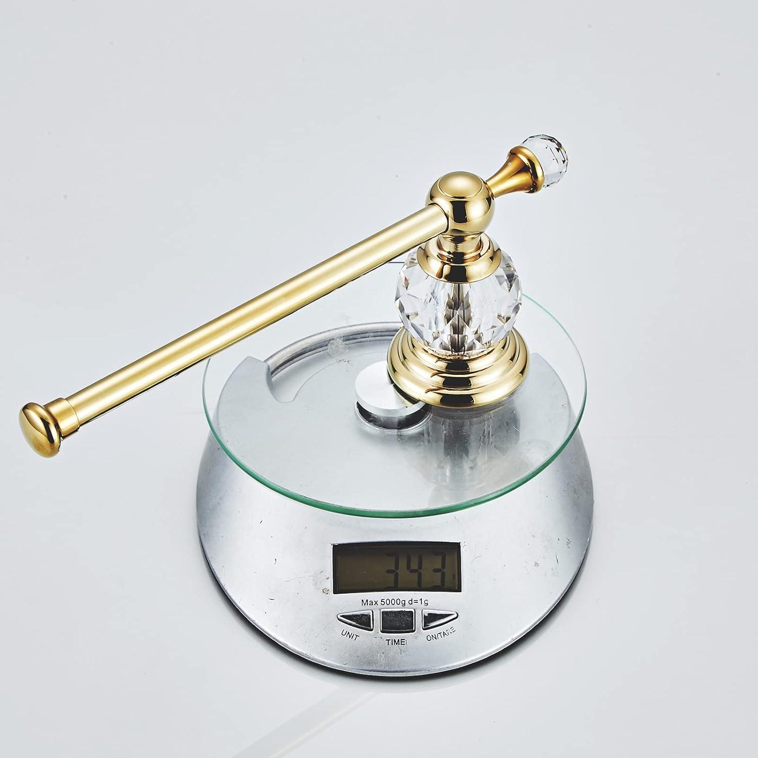 Polished Gold and Crystal Toilet Paper Holder