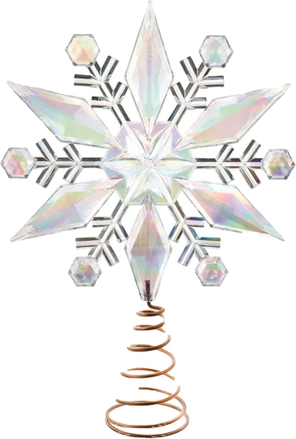 Kurt Adler 12.75-Inch Iridescent Snowflake Tree Topper