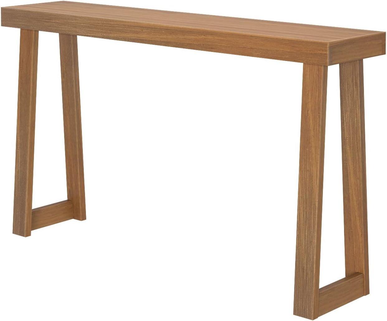 Pecan Solid Wood 56" Narrow Console Table