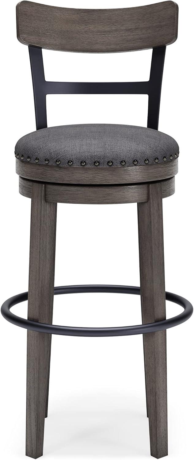 Caitbrook Barstool Gray - Signature Design by Ashley: Antiqued Finish, Swivel, Nailhead Trim