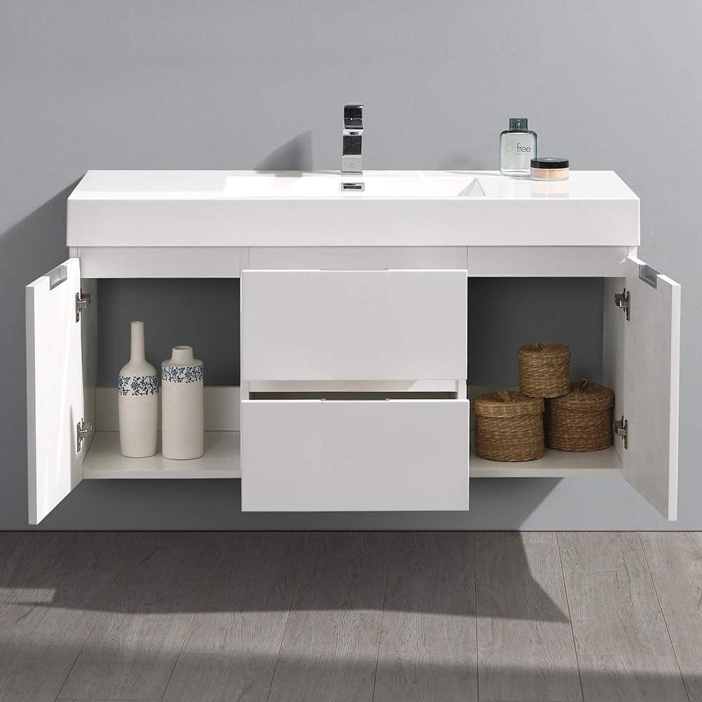 Valencia 48" Wall Mount Single Sink Bathroom Vanity with Top and Sink (Faucet Not Included)
