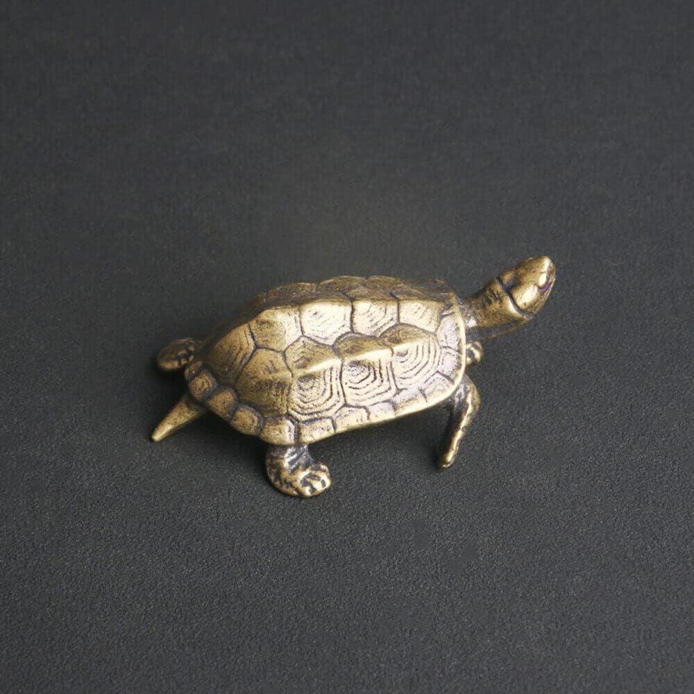 TEAMWILL 1PC Brass Vintage Turtle Figurine Statue Home Ornaments Animal Figurines Gift US