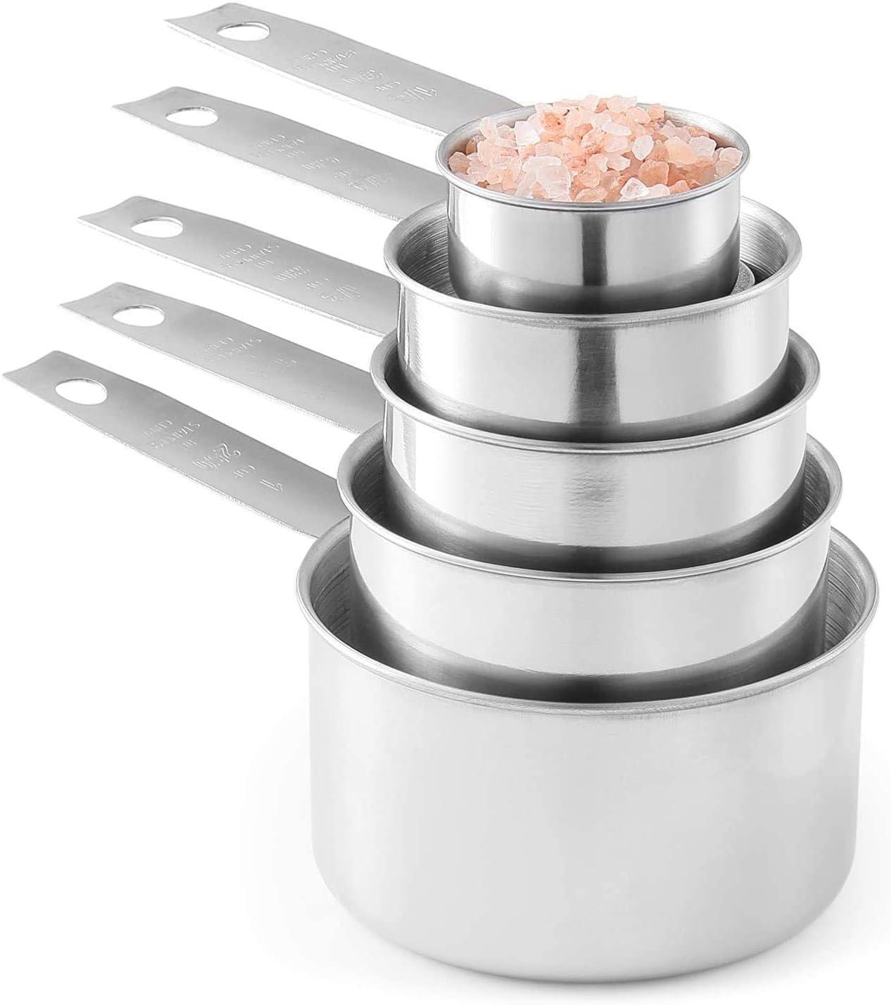 Stackable Stainless Steel 5-Piece Measuring Cup Set