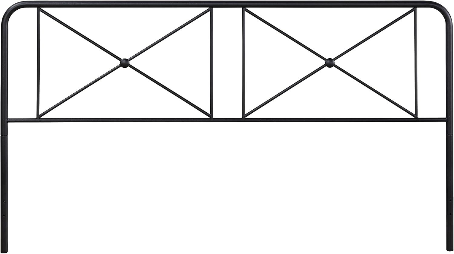 Hillsdale Furniture Williamsburg Geometric Design Metal King Bed, Black Sparkle