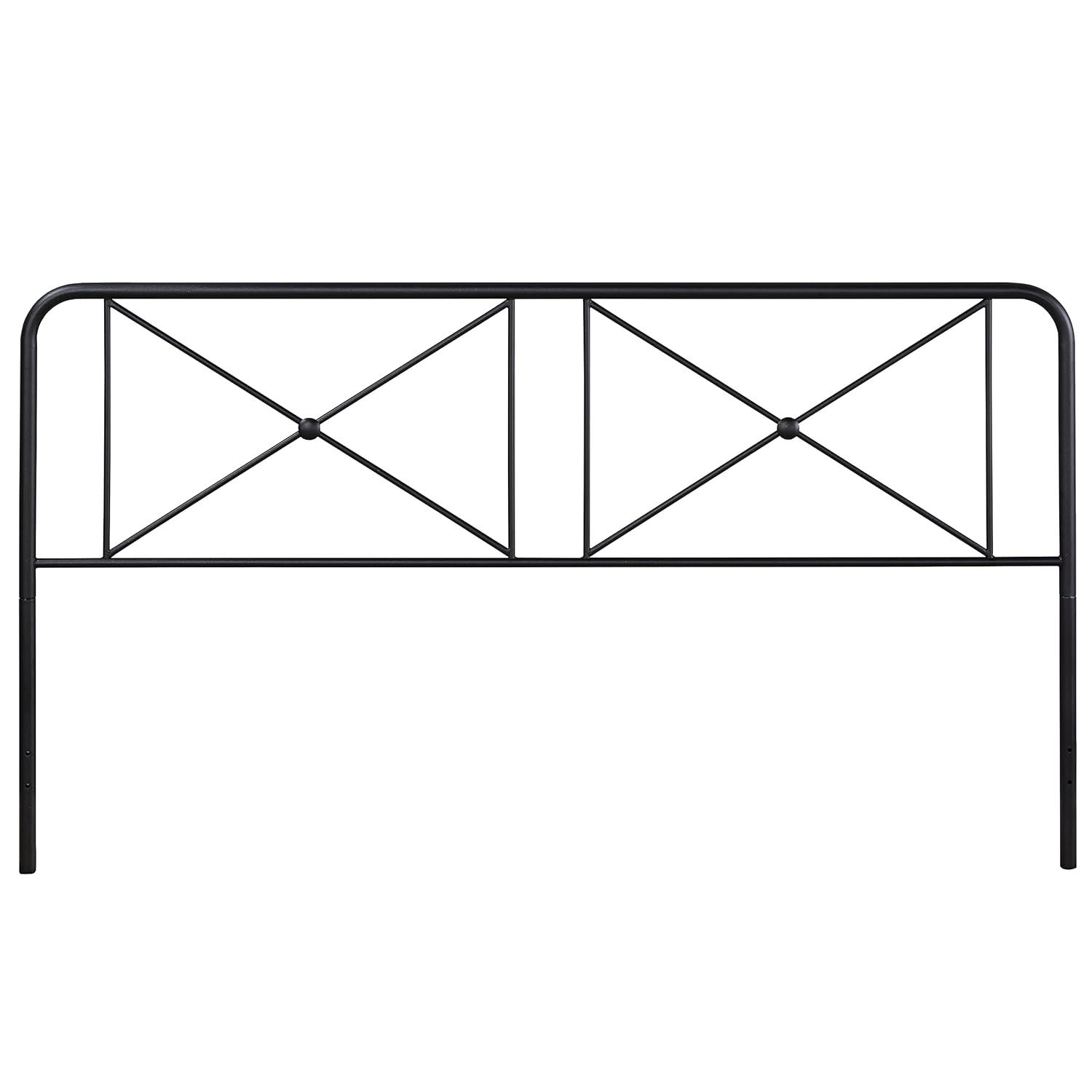 Hillsdale Furniture Williamsburg Geometric Design Metal King Bed, Black Sparkle