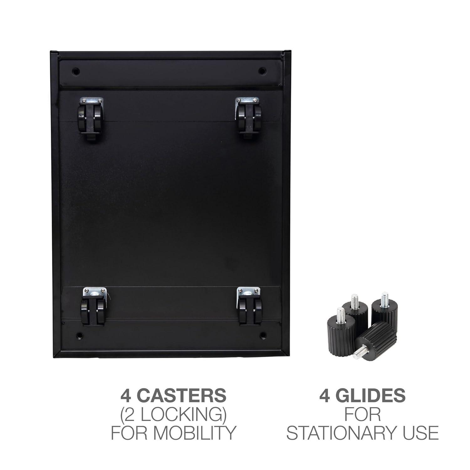 Alera PABBFBL 27.75 x 14.87 x 19.12 in. Three-Drawer Metal Pedestal File, Black