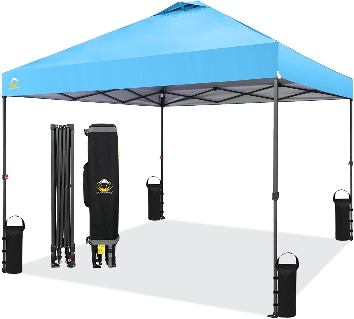 10x10 Pop Up Canopy RS100C- Beach Tent with One Push Setup - Outdoor Canopy Tent with STO-N-Go Cover Bag