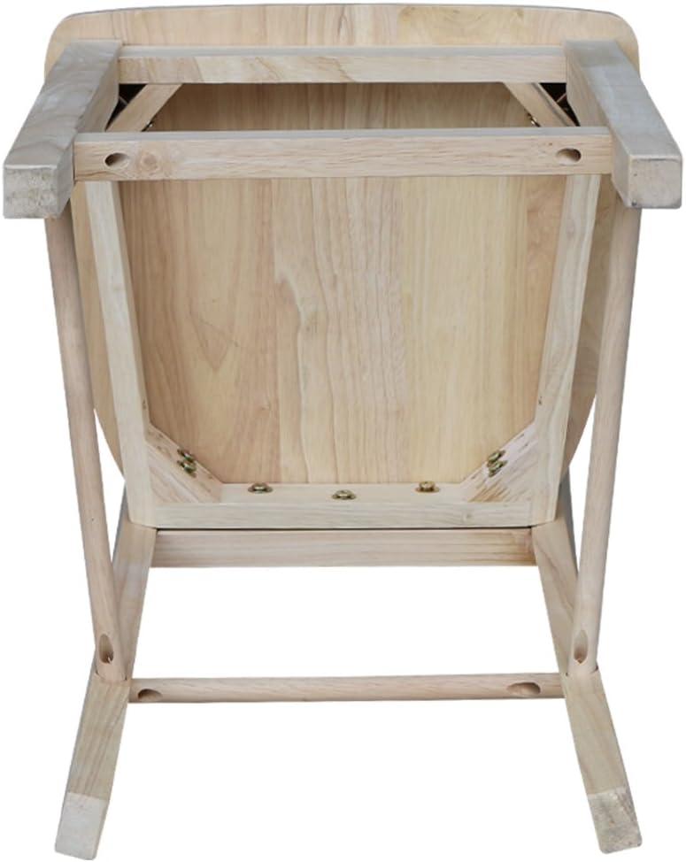 Natural Unfinished Solid Parawood Madrid Counter Stool