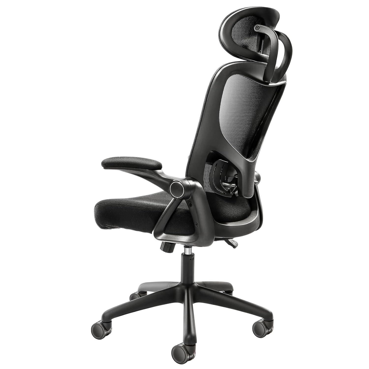 VEVOR Office Chair with Adjustable Lumbar Support, High Back Ergonomic Desk Chair with Adjustable Headrest, 2D Armrest, Ergonomic Office Chair Backrest, Computer Chair for Home Office