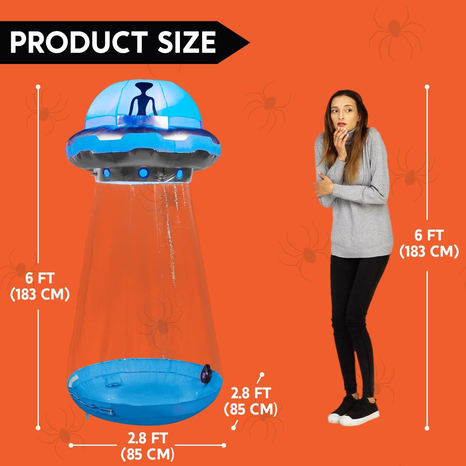 6-Foot Multicolor Lighted Halloween Inflatable UFO Decoration