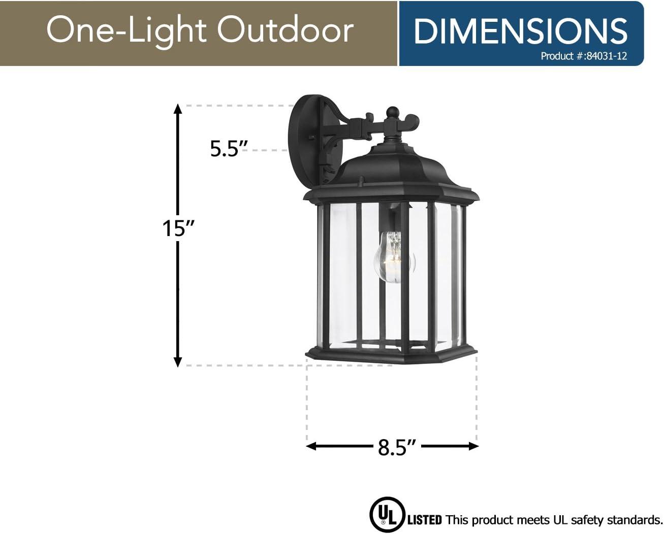 Kent Sleek Black Outdoor Sconce with Clear Beveled Glass