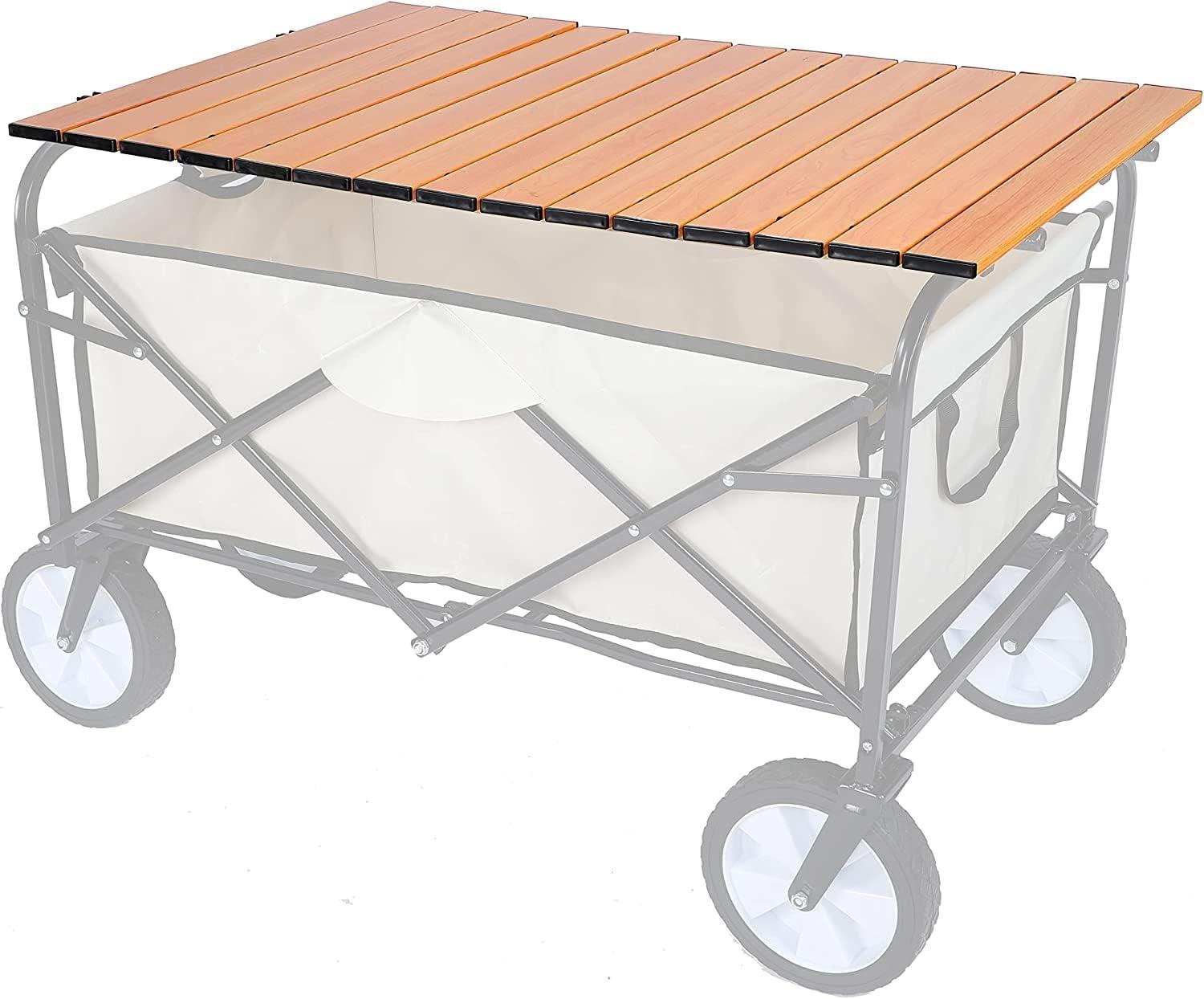 Aluminum Alloy Collapsible Garden Cart with Wood Grain Board