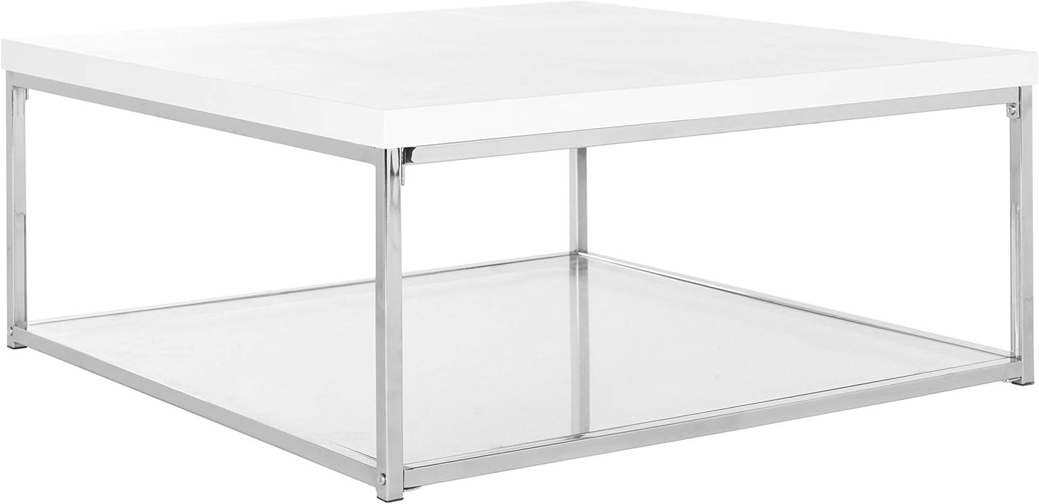 Malone High Gloss Coffee Table - White/Chrome - Safavieh.