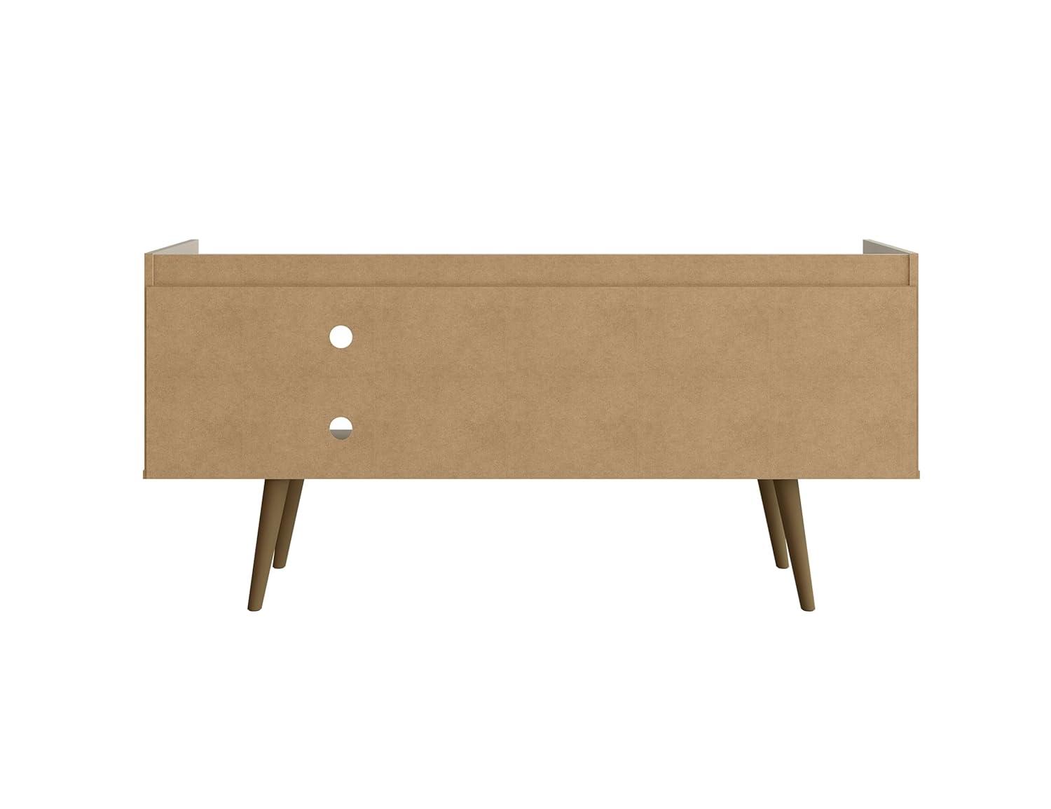 Mueble para TV de Madera Diseñado Bogart en Blanco Roto y Naturaleza