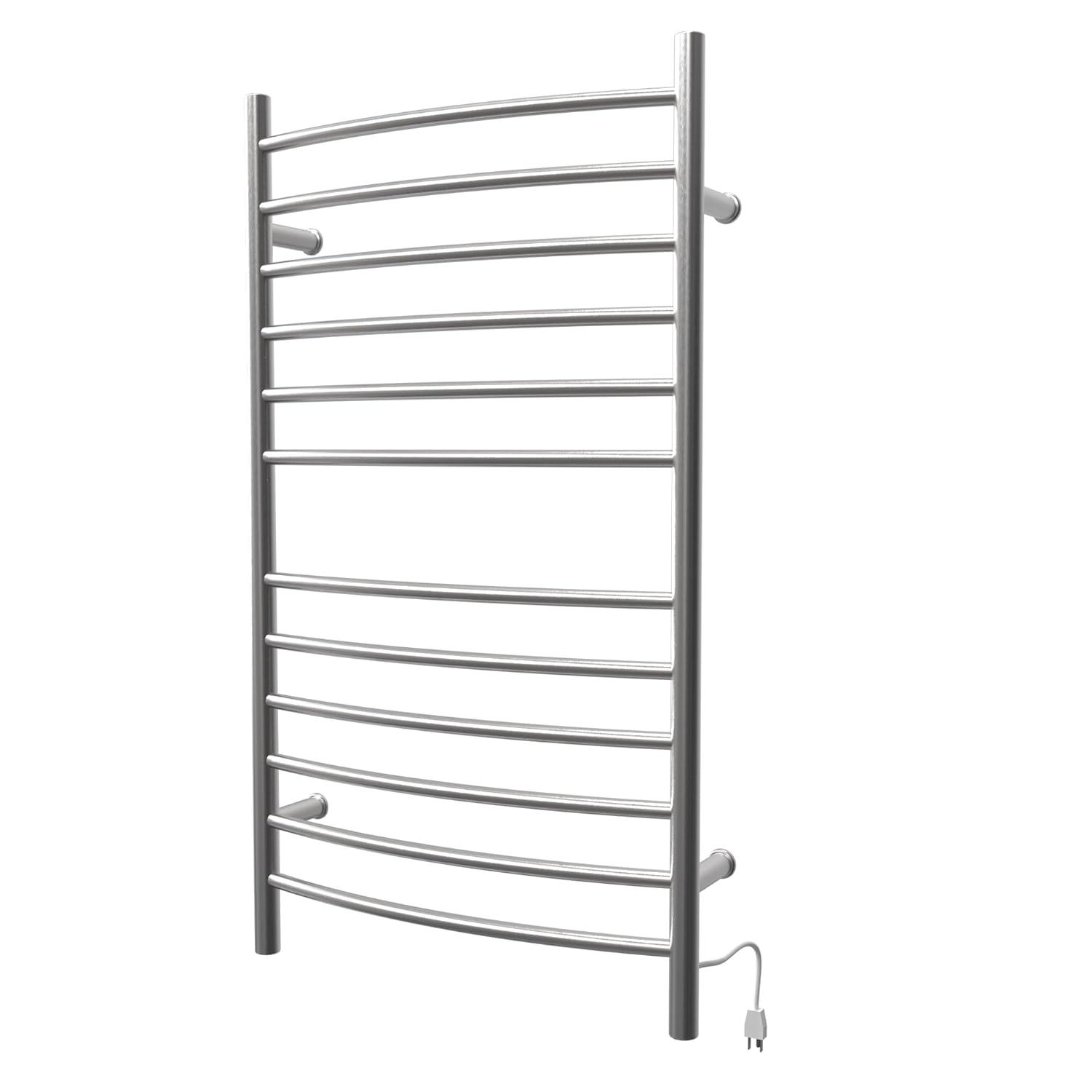 Radiant Large Curved Towel Warmer Hybrid Hardwired or Plug in