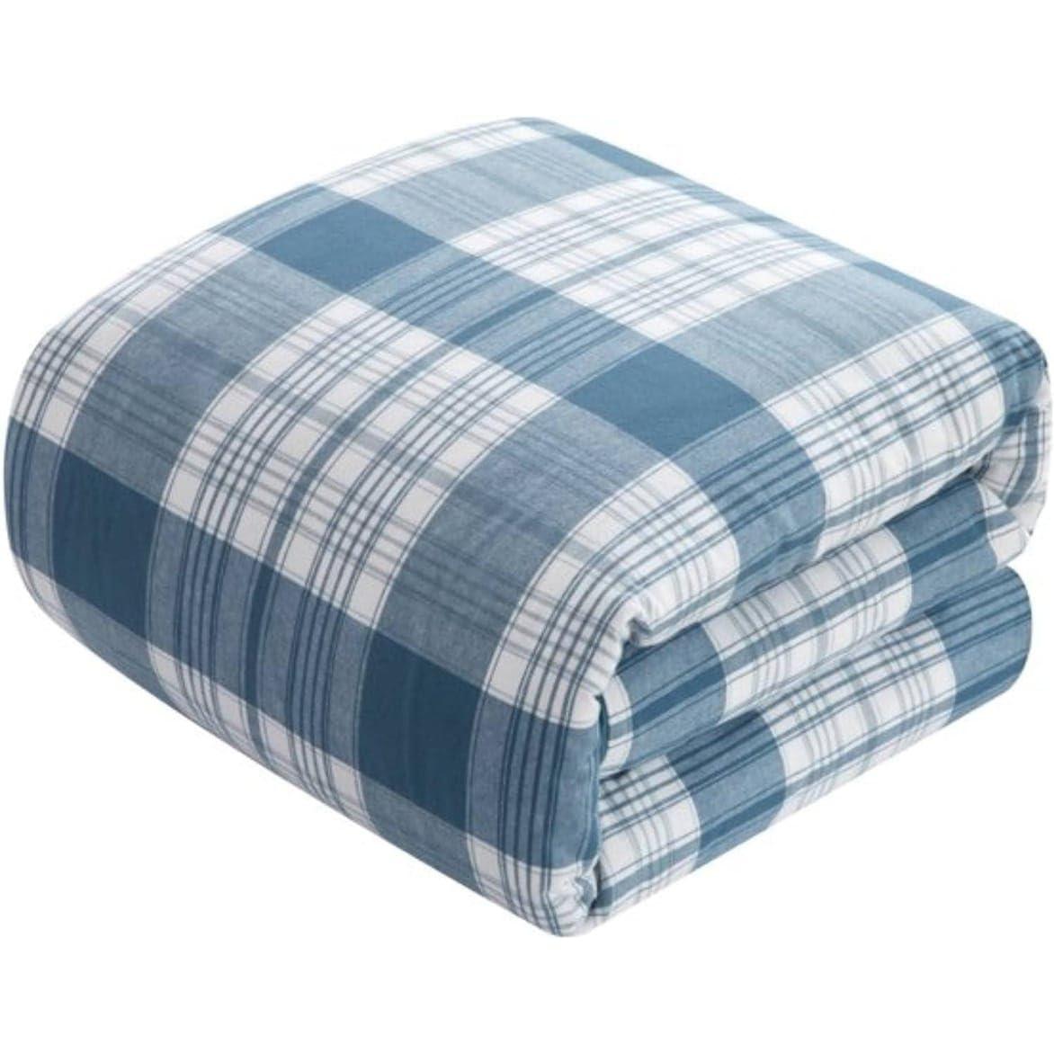 Cotton Flannel Plaid Comforter Set