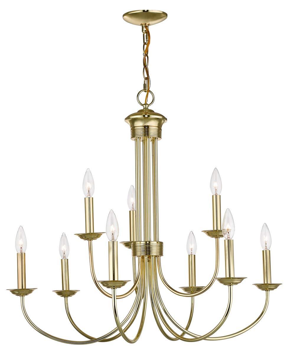 Livex Lighting Estate 9 - Light Chandelier in  Polished Brass