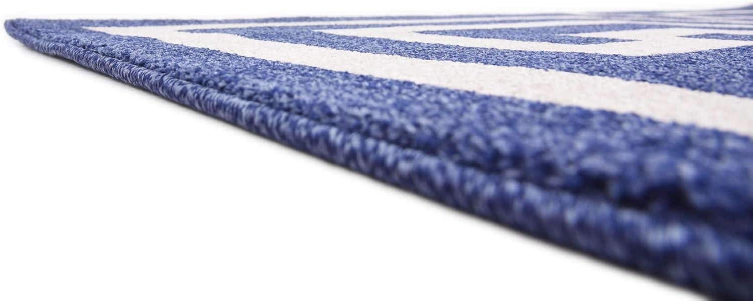 Unique Loom Greek Key Athens Rug Navy Blue/Beige 6' 1" x 9' Rectangle Geometric Modern Perfect For Living Room Bed Room Dining Room Office