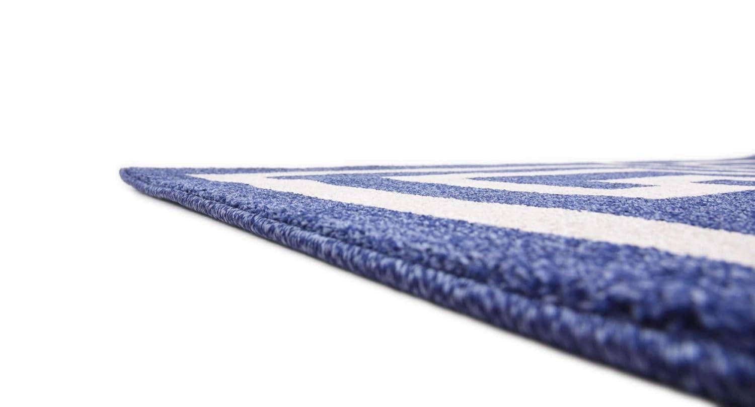Unique Loom Athens Collection Area Rug - Greek Key (6' 1" x 9' Rectangle Navy Blue/Beige)
