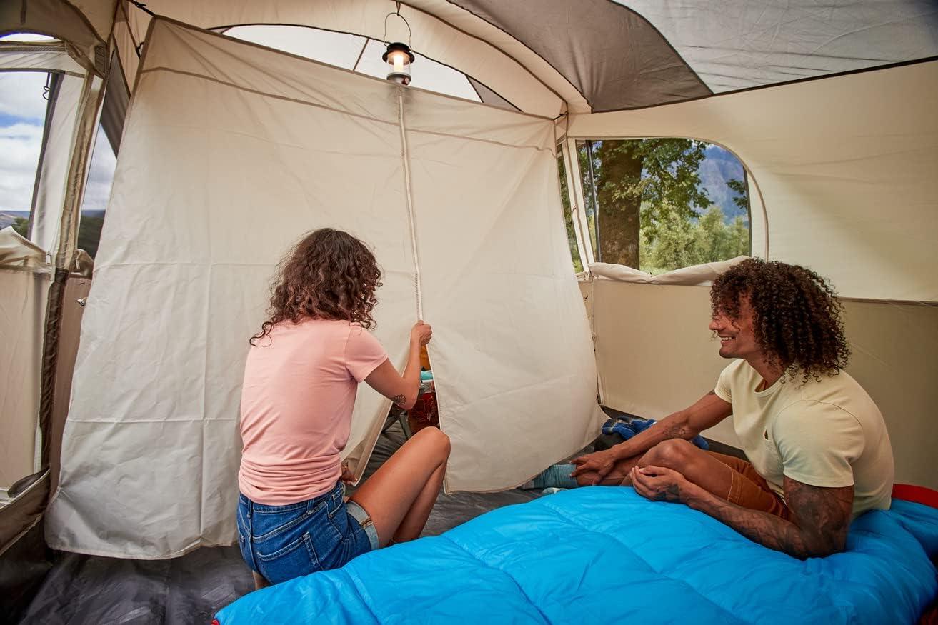 Coleman 10-Person Brown and Tan 2-Room Cabin Tent with Carry Bag