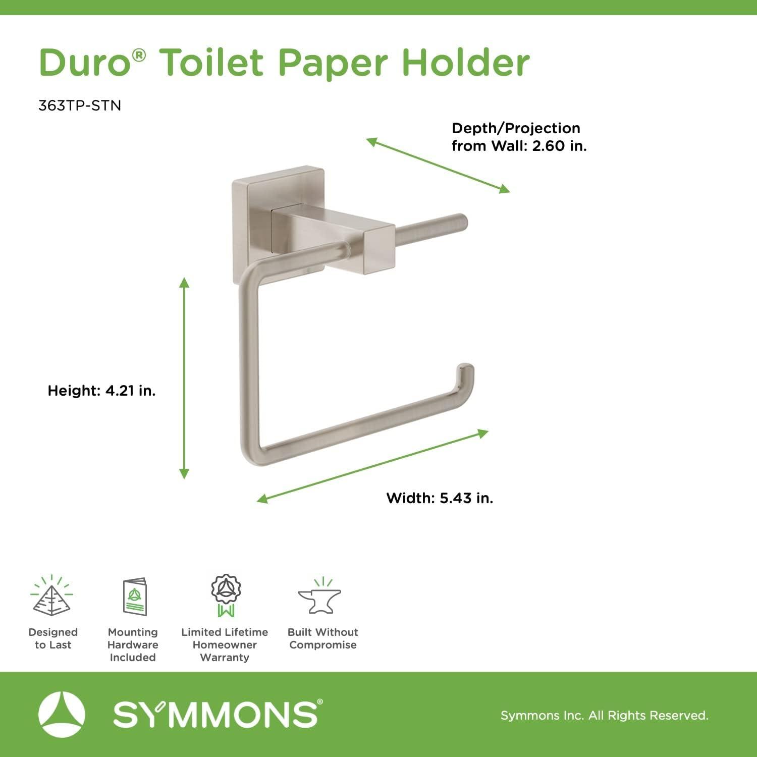 Duro Single Roll Toilet Paper Holder with Wall Mounting Hardware